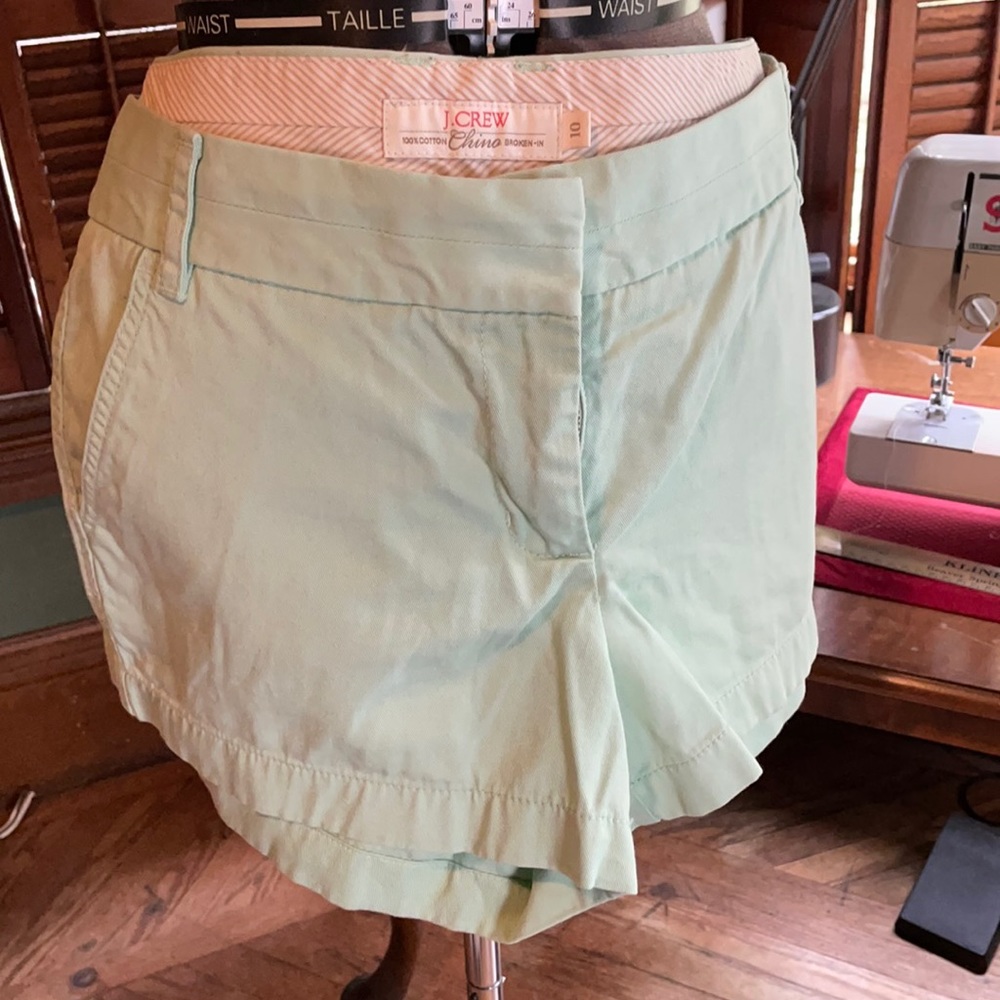 J crew Mint green chino khaki shorts